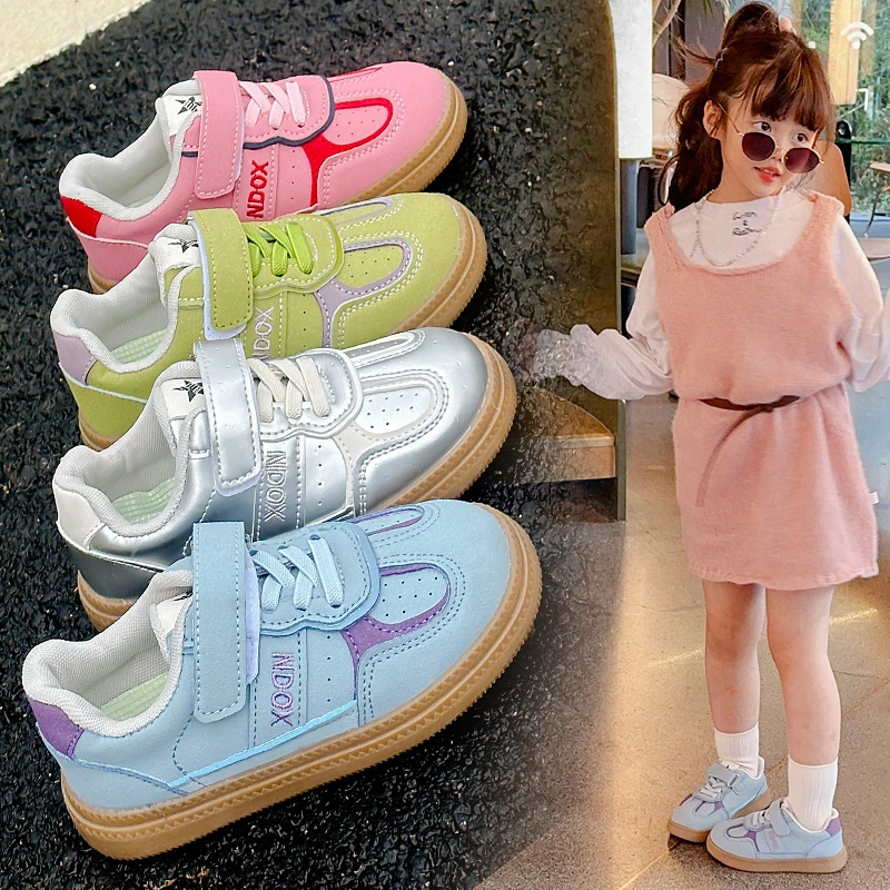 

Children Casual Sneakers 3-18 Years Old Green Breathable Boys Girls De Training Shoes Four Seasons Low-top Kids Board Shoes