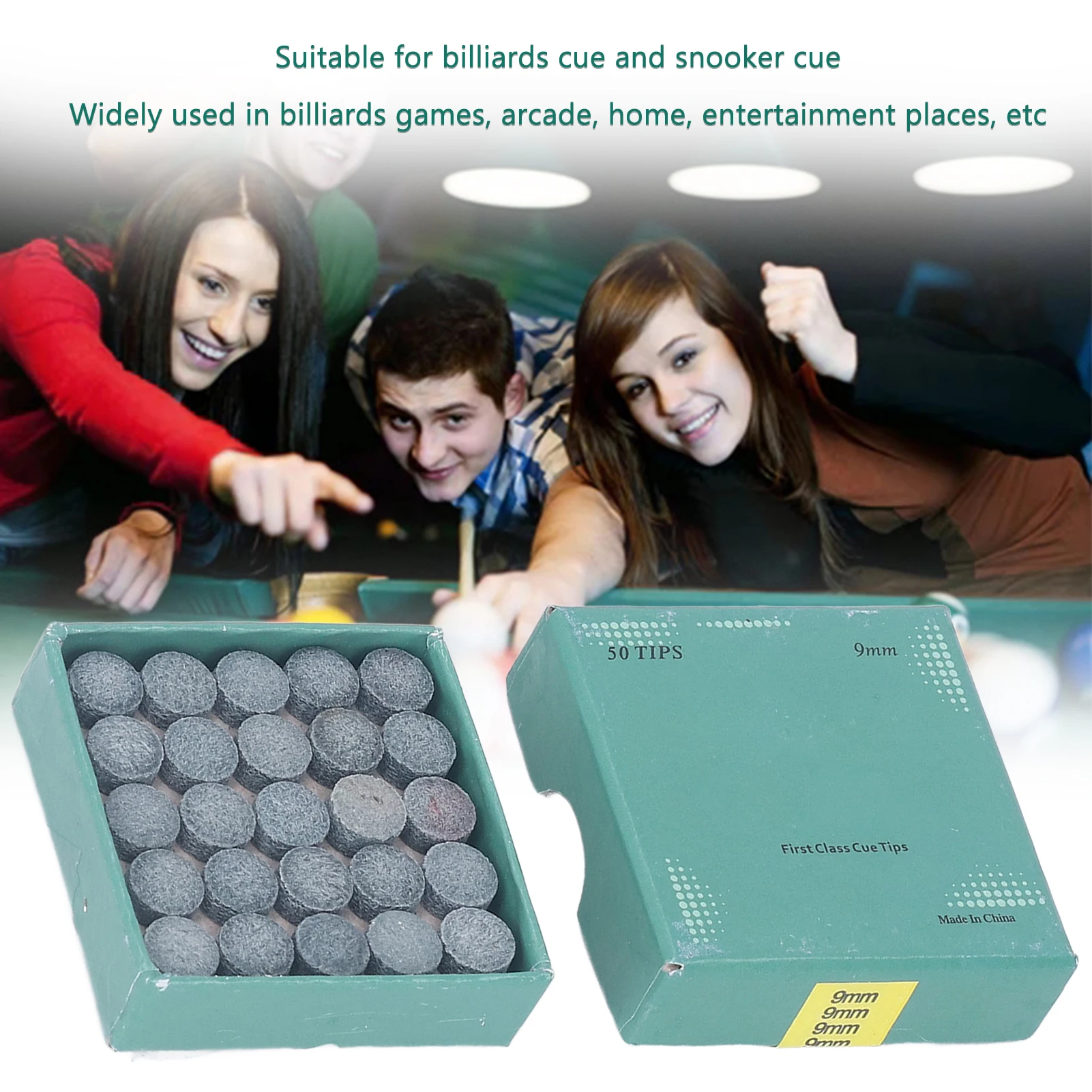

50PCS Billiard Pool Cue Tips PU Stick Tips Replacement for Pool Cues and Snooker Accessories Snooker Cue Tips Tips for Pool Cues