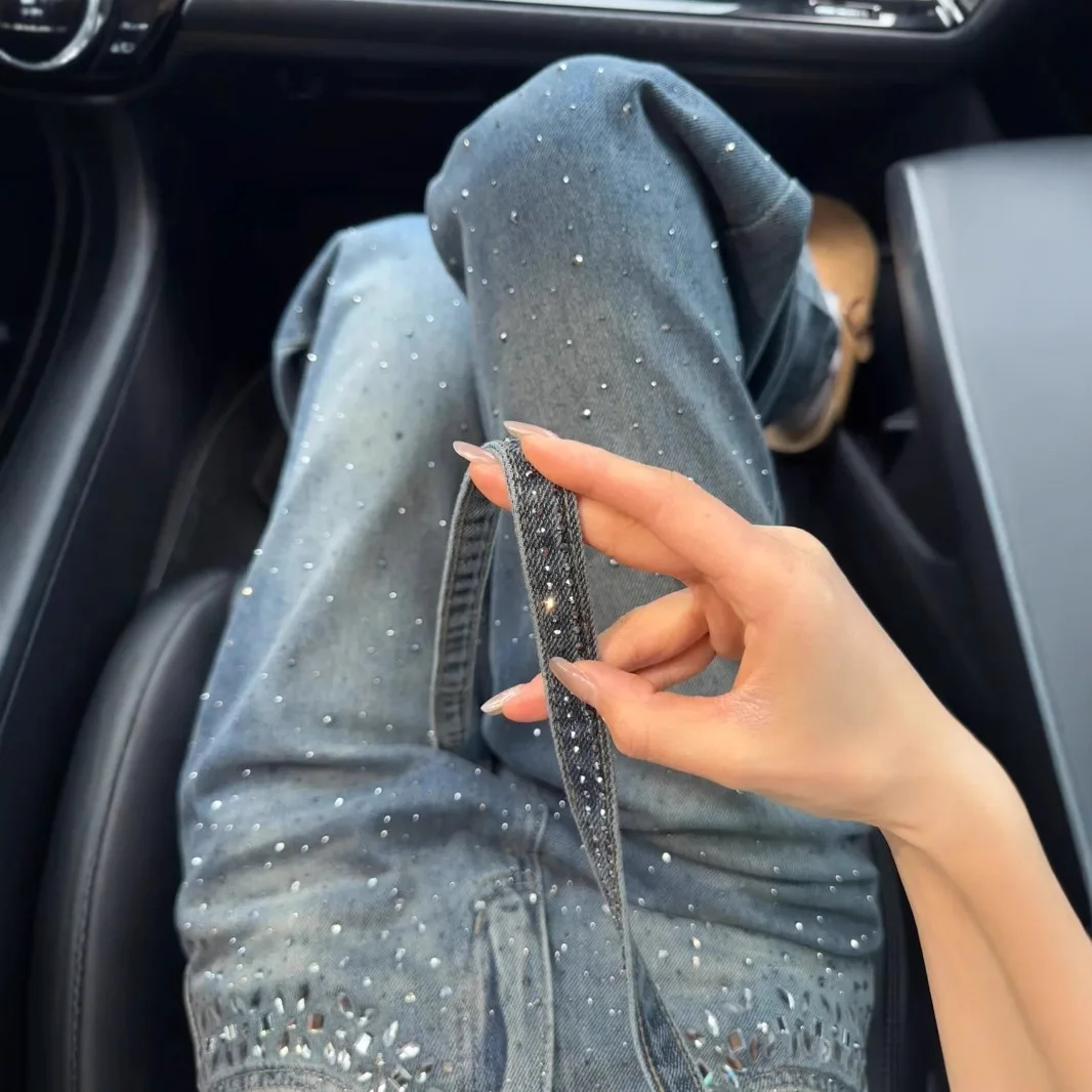 

Denim Pant Women Jeans Vintage Wide Leg Pants Floor Length High Waist Straight Trousers Y2k Streetwear Elegant Work Casual
