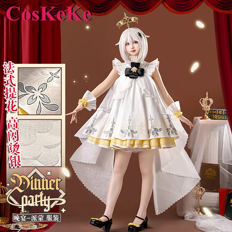 

CosKeKe Paimon Cosplay Anime Game Genshin Impact Costume Dinner Party Sweet Gorgeous Formal Dress Halloween Role Play Clothing