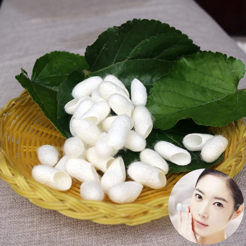 100pcs Silkworm Balls Natural Silk Cocoons Peeling Purifying Whitening Exfoliating Scrub Blackhead Remover Facial Skin Care