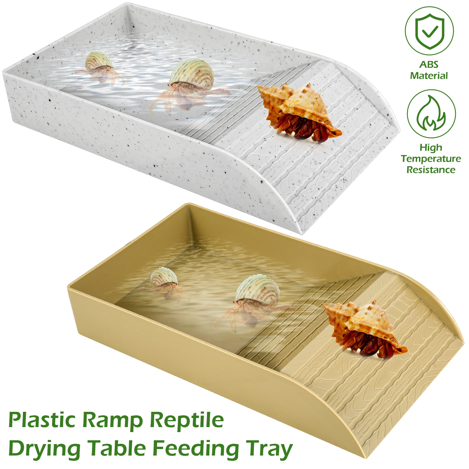 Reptile Platform Habitat Tortoise Food Dish Crawling Pet Water Food Bowls Anti-Slip Hideout Caves Shelter Turtle Reptile Pool