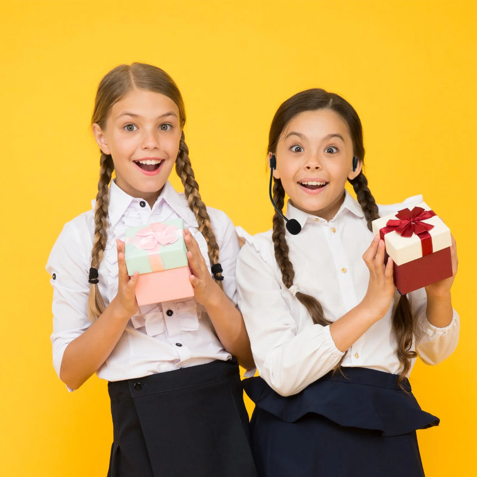 2 個子供スターコスプレ小道具偽耳マイク歌手スターコスチュームアクセサリーごっこ遊びマイク子供パーティーの記念品