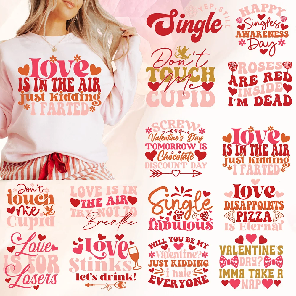 

Нашивки с изображением Святого Валентина для одежды, теплопередающая наклейка, дизайн на день Святого Валентина, принадлежности для шитья одежды «сделай сам», железные нашивки