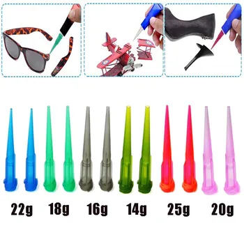 100 peças pontas cônicas tt pasta de solda cola adesiva agulha de distribuição pontas cônicas de plástico 14-25ga