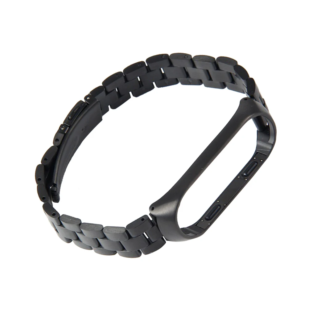 

Stainless Steel Beads Delicate Watch Three Beads Strap for Fitness Tracker Intelligent Man Watch Strap Replacement B