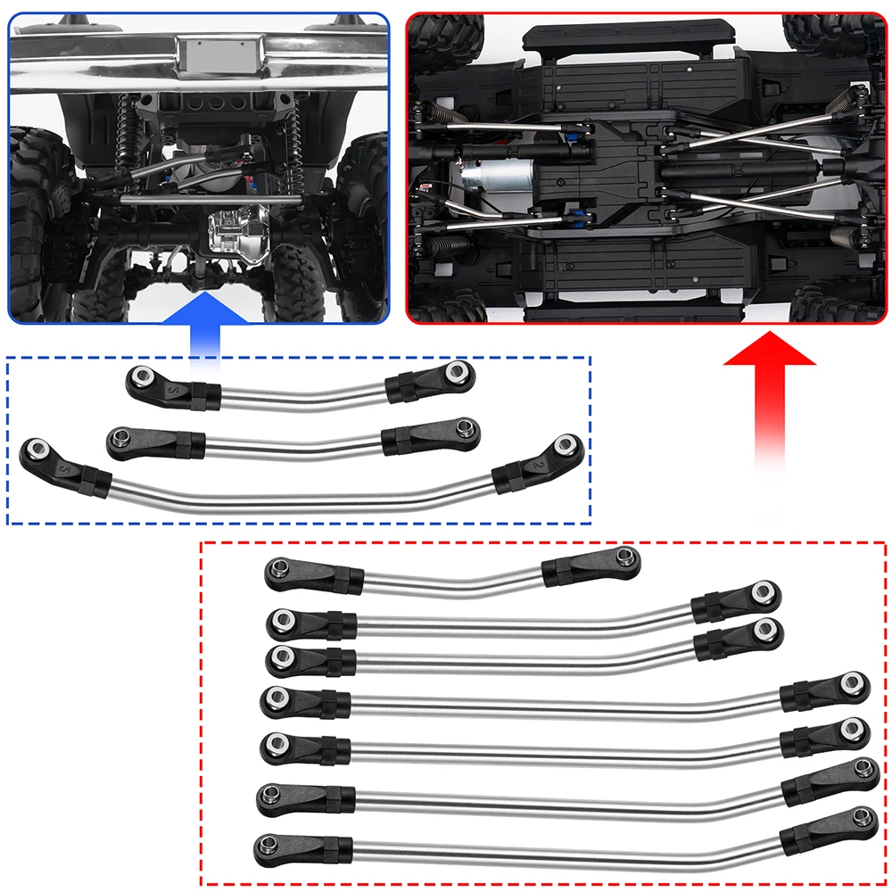 Axspeed Metall glieder obere untere Gestänge Chassis Link Set mit Kunststoffs tange nende für 1/10 RC Crawler Axial Scx10 90046 Wraith Trx4 – Detail 21
