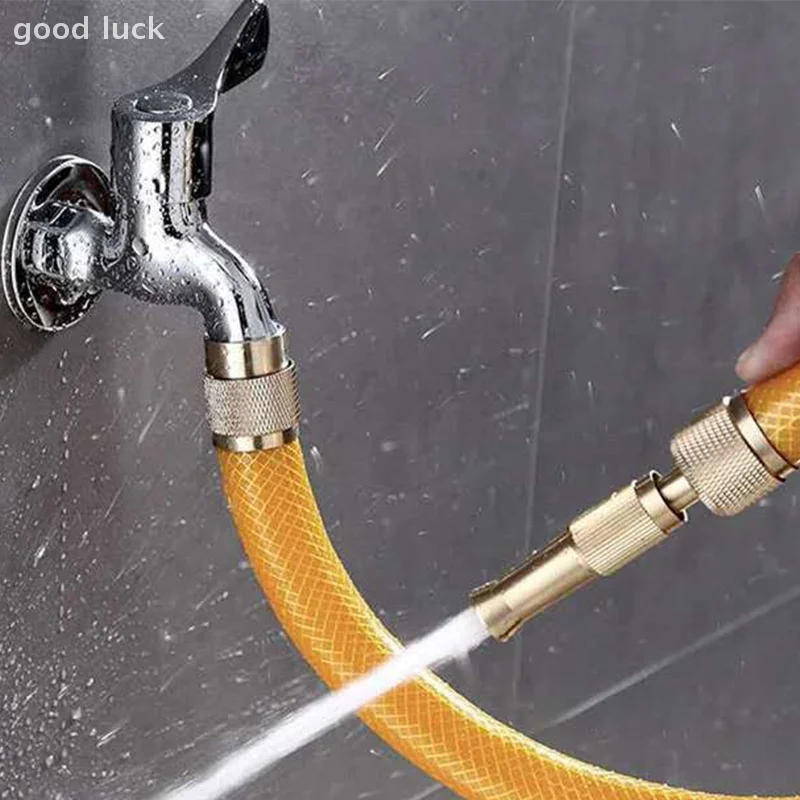 

Portable Spray Nozzle Water Gun High Pressure Direct Spray Sprinkler Quick Connector Home Garden Hose Adjustable Gun Garden Hose