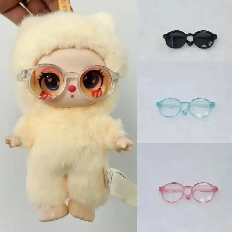 Mini Doll'S Accessories For Liila LUCKY CAT for labubu for 10cm cotton doll Foldable Glasses with Lenses Dolls DIY Decorate