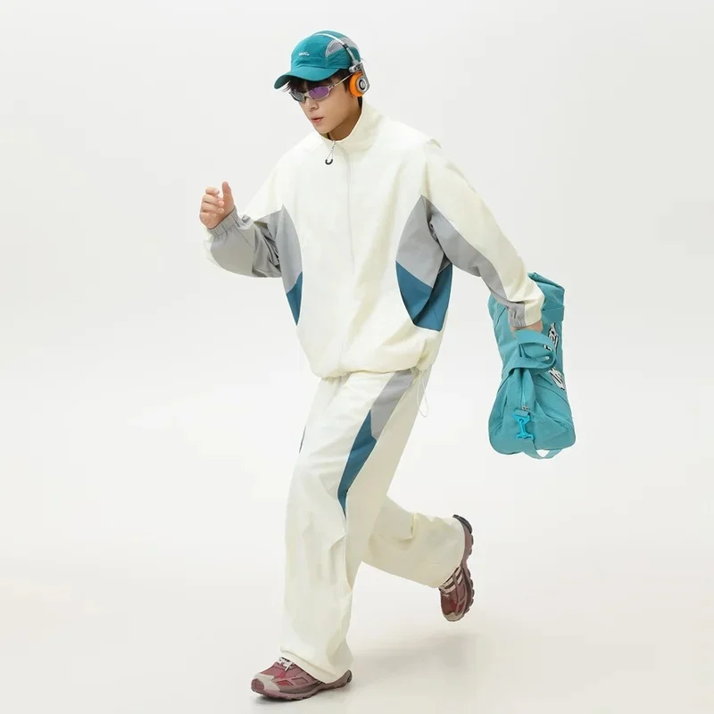 Sportswear Men Women Outdoor Fashion Loose Casual Techwear Varsity Jacket Pant Suits Sets Students Coat Trousers Tracksuits