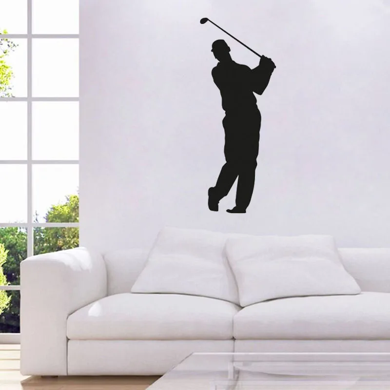 Golf Player Silhouette Wall Sticker Home Decor Living Room Bedroom Decoration Vinyl Wall Art Murals Wallpapepr Poster