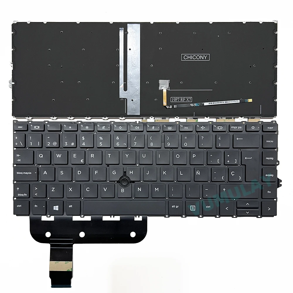 Teclado retroiluminado Reino Unido/español para HP ZBook Firefly 14 G7/G8,EliteBook 840 G8,840 G7,845 G7,845 G8,745 G7,745 G8 L87609-031
