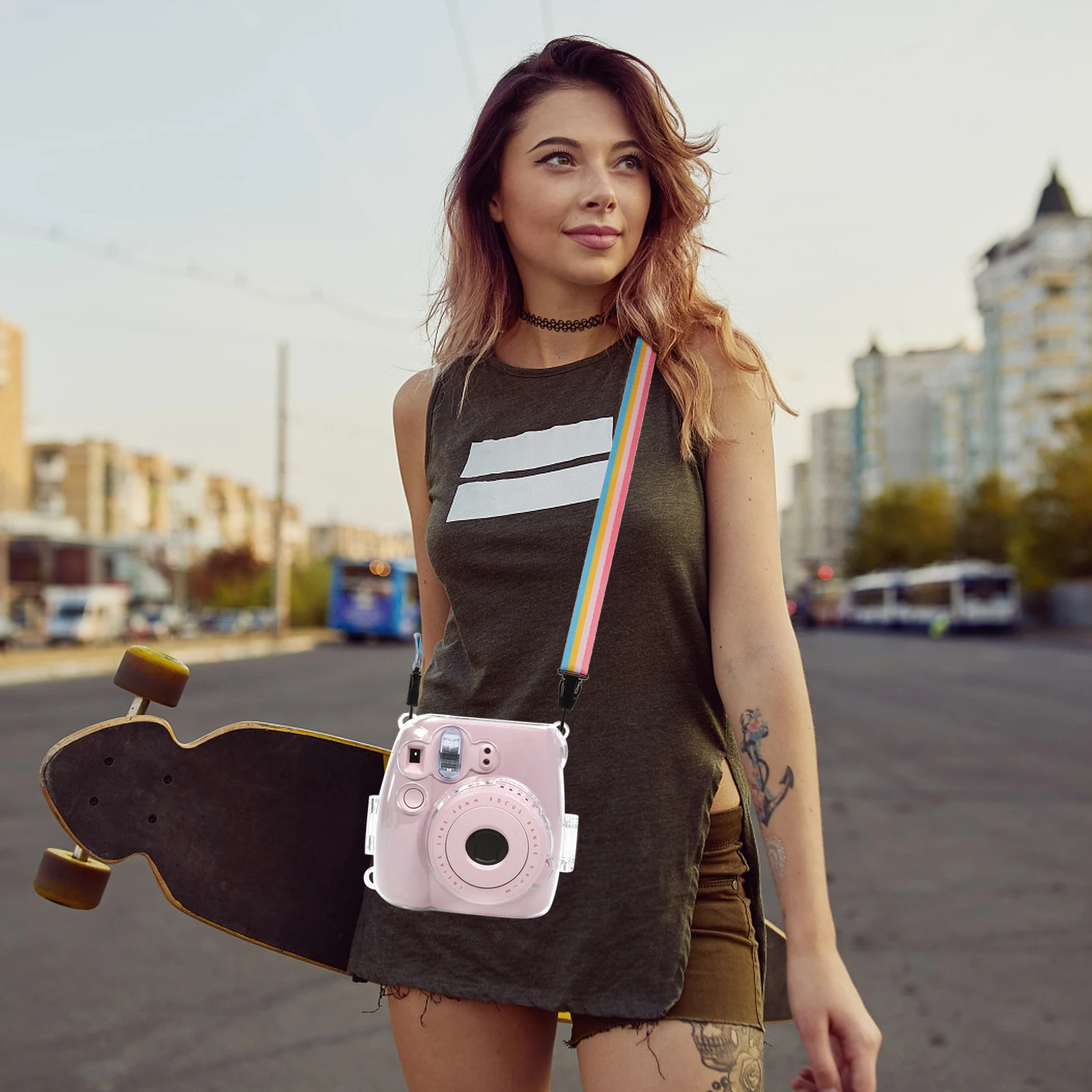 

1Pcs Shatter-Resistant PVC Instant Camera Case Bag for Mini 25 26 Protects from Scratches and Stains