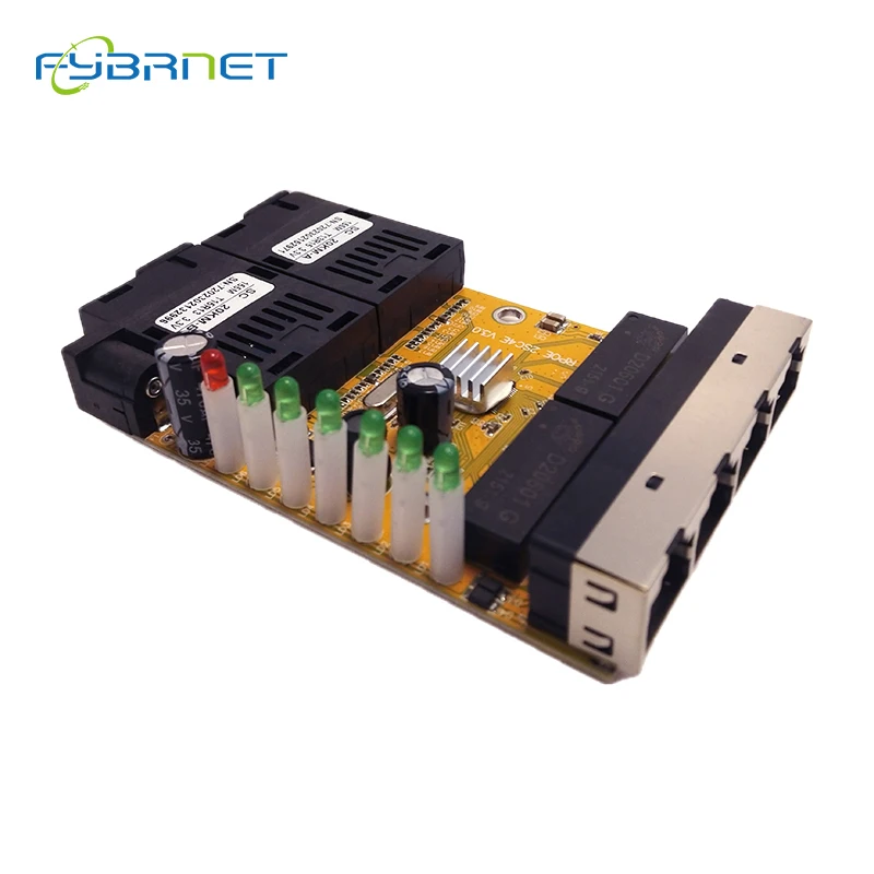 2/10Pcs Switch Reverse POE MINI 2Fiber 4RJ45 Fiber Optical Media Converter PCBA Fiber Optical UTP Port 10/100M PCBA Board