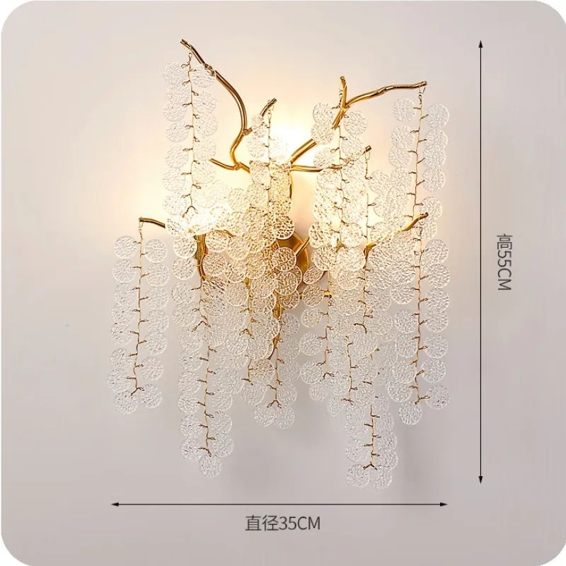 

Modern light luxury chandelier cross-border villa bedroom dining room light money tree crystal piece living room light hall main