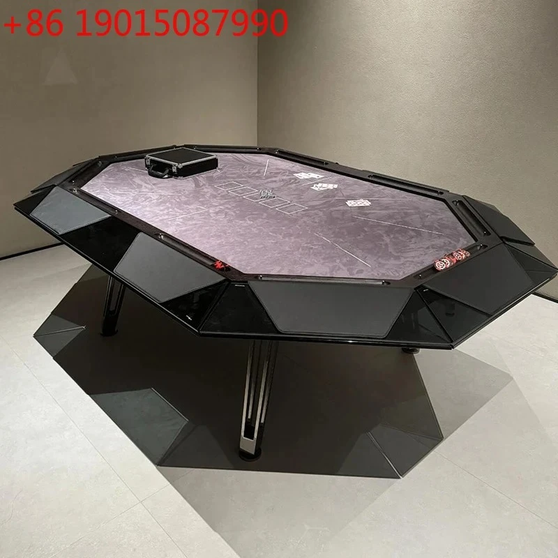 Transparent glass Texas poker chess and card table multi-player club club chip table chess and card room