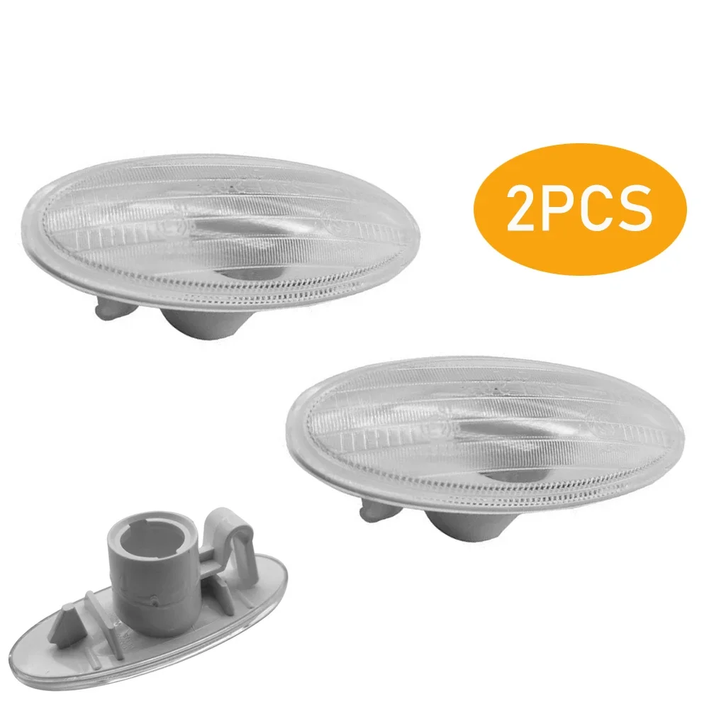 2pcs Front Wing Side Turn Light Indicators Lens for Nissan Micra 2010-2017 Car Side Turn Signal Lamp Fender Marker Lights Cover