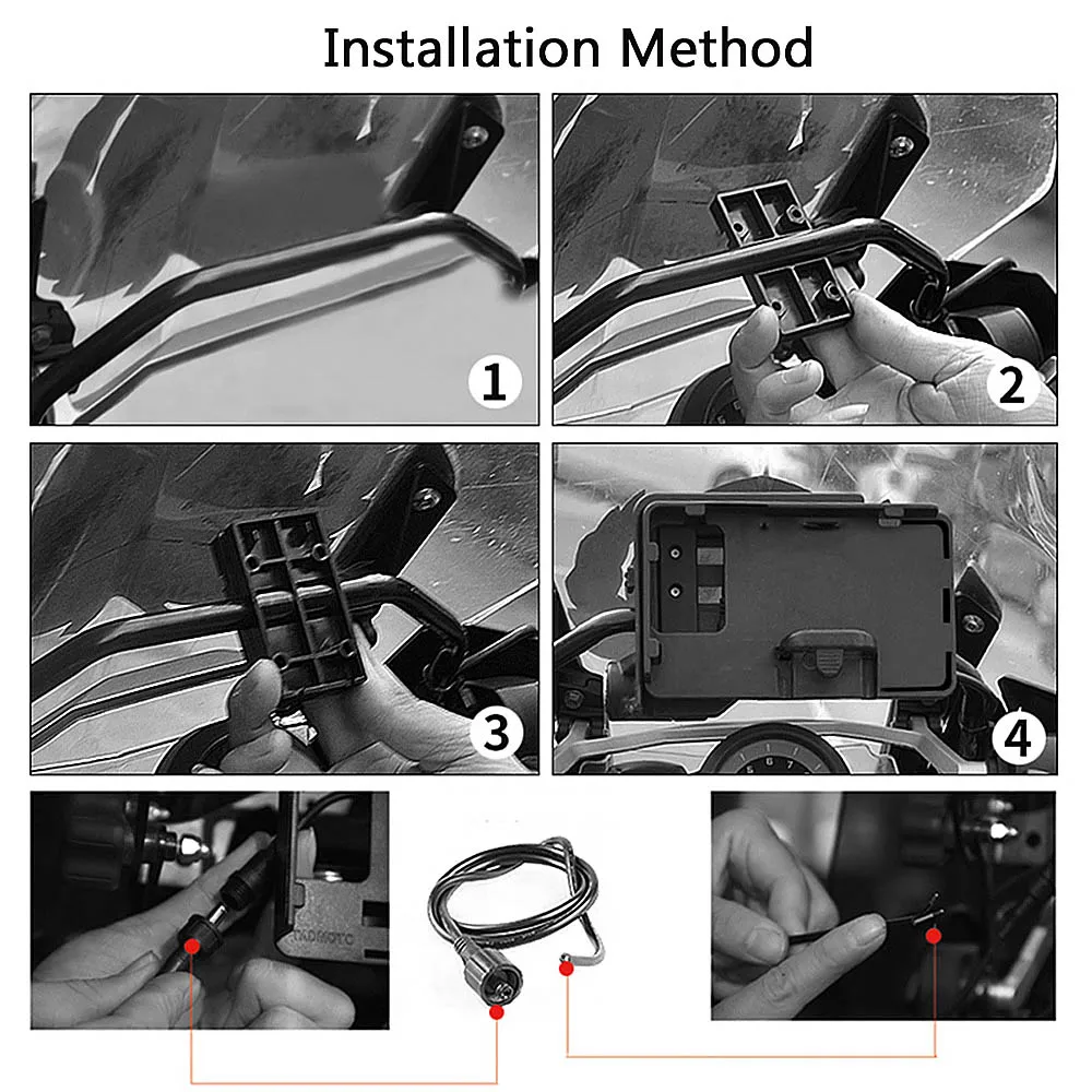 For BMW R1200GS R1250GS F700GS F800GS F750GS F850GS USB Wireless Charging Mobile Phone GPS Navigation mobile phone holder