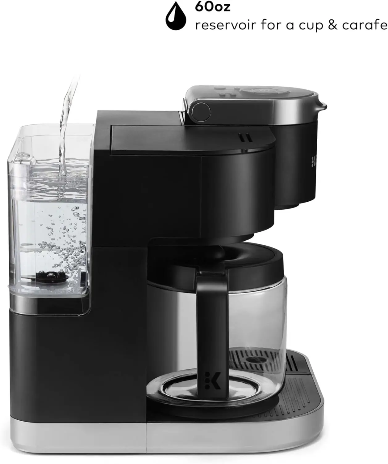 K-Duo Máquina de café com cápsula e jarra K-Cup de dose única, com vários tamanhos de fermentação, reservatório removível de 60 onças, fabricação automática programável C