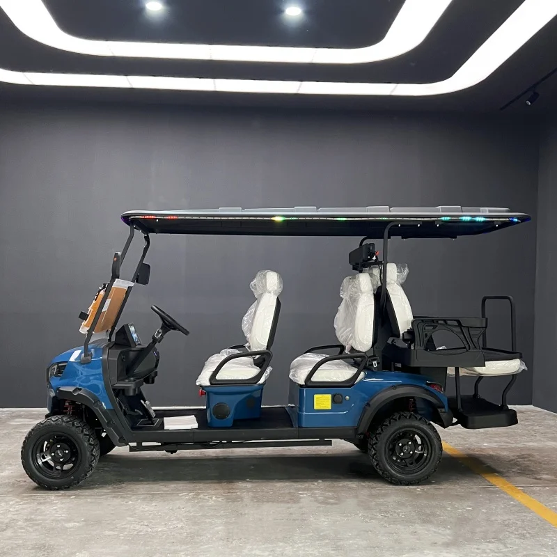 Cheap Long Range Lithium Battery Electric Off-Road Golf Cart 48 60 72 Volt Adults Solar Panels Golf Cart 2/4/6 Seater