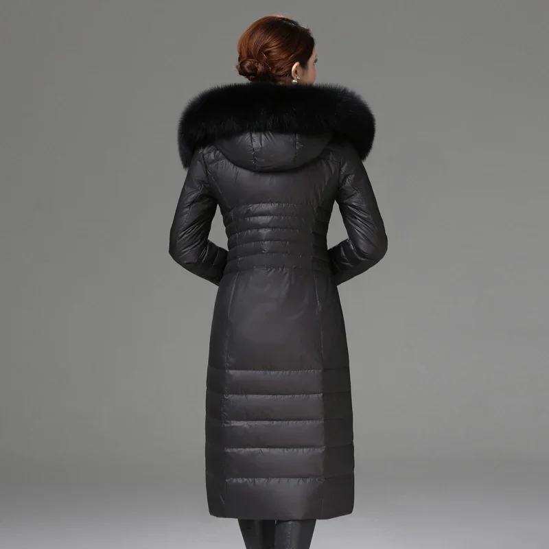 Middle-Aged and Elderly Over-The-Knee Long down Jacket Women's Jacket Thickeneded Mother's Fitted Jacket New Style JJ315