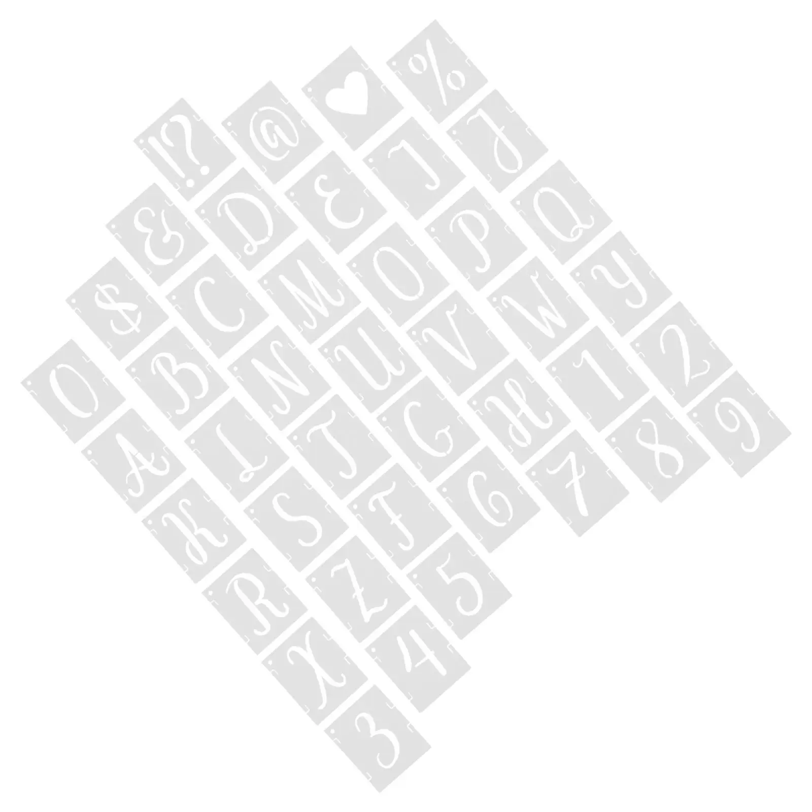 42Pcs Stencil Templates Alphabet Number Interlocking Reusable Pet Spray Paint Crafts for Wall Wood Fabric DIY Painting