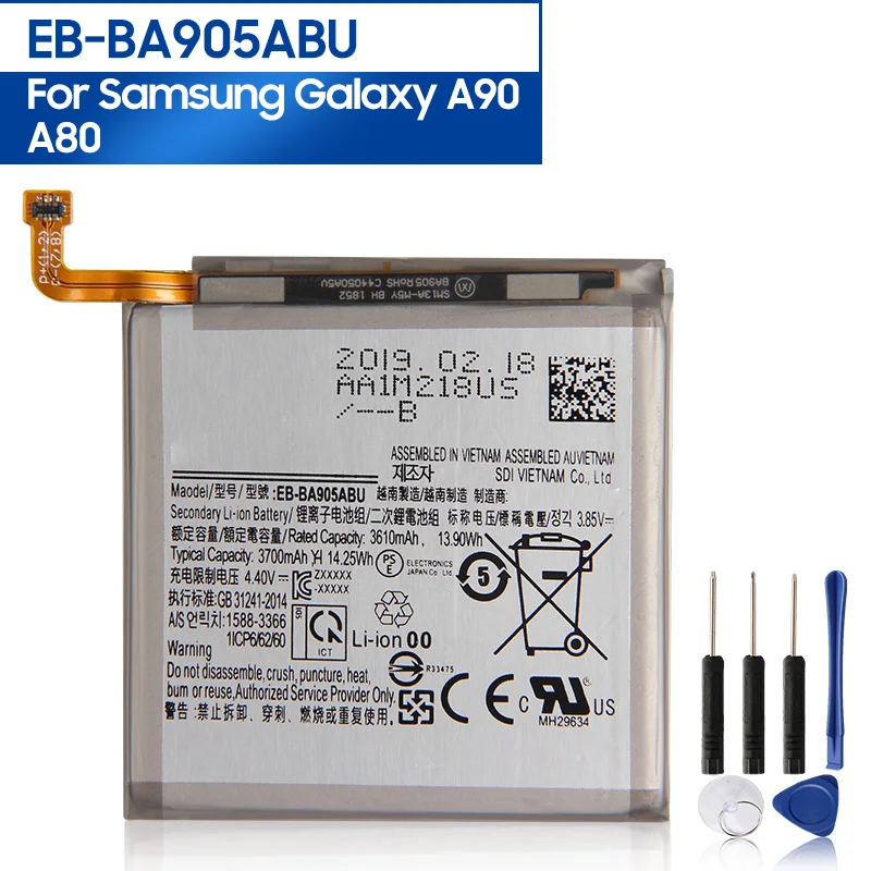 

Replacement Phone Battery EB-BA905ABU For Samsung Galaxy A80 SM-A805F SM-A8050 SM-A805X SM-A805N 3700mAh