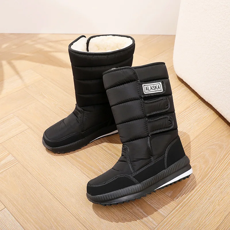 

New Winter Mid-Calf Snow Boots Men Soft Bottom Comfortable Fashion Fleece Lined Thick Bottom Anti-Slip Outdoor Casual Cotton Sho