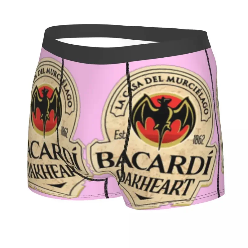 Bacardi Design T-shirt essencial para homens, cuecas Boxer autênticas, cuecas, cuecas altamente respiráveis, qualidade superior, presentes de aniversário, 1