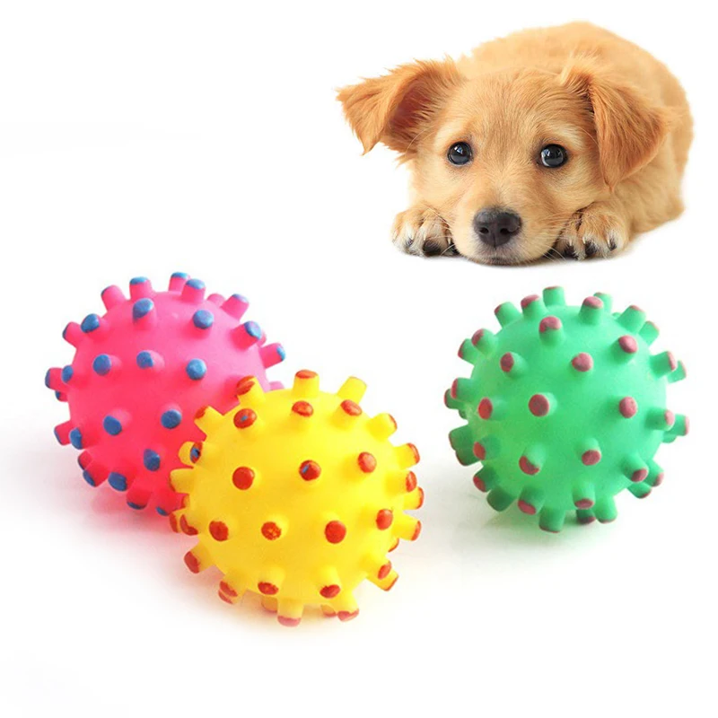 Soft New Rubber Ball Pet Toys Dog Puppy Cat Training With Squeaky Sound Pet Dog Play Squeaker Sound Chew Funny Toys