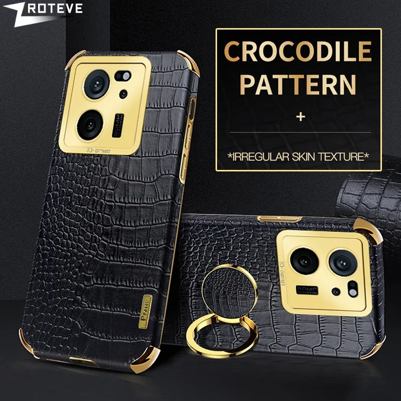 For Xiaomi13T Case Zroteve Plating Silicone Crocodile Leather Cover For Xiaomi 13T Pro Mi 13 T Mi13T Xiomi Mi13 Lite Phone Cases