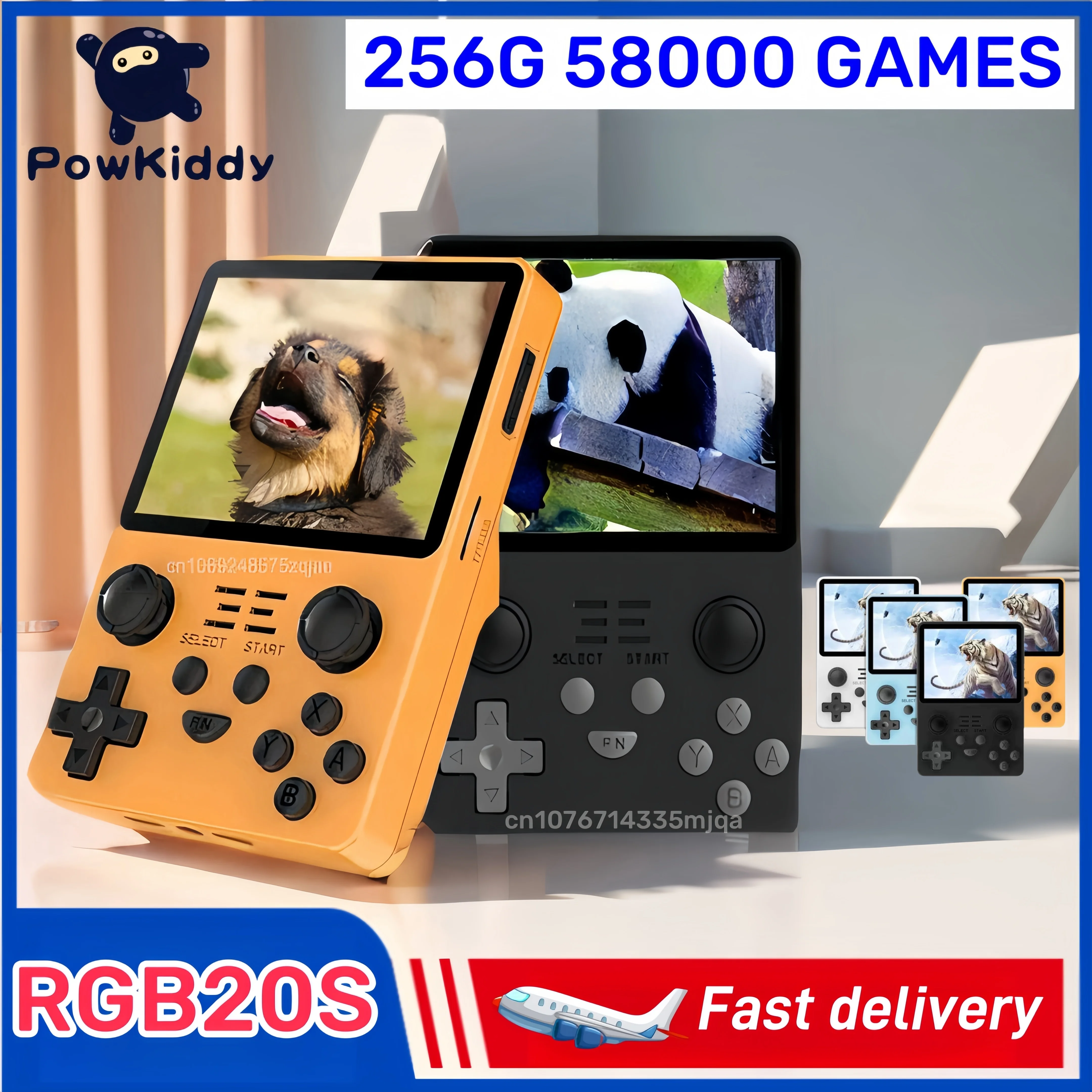 

POWKIDDY RGB20S Retro Video Handheld Game Console Open Source System RK3326 3.5-Inch IPS Screen 256G 58000 Games Children's Gift