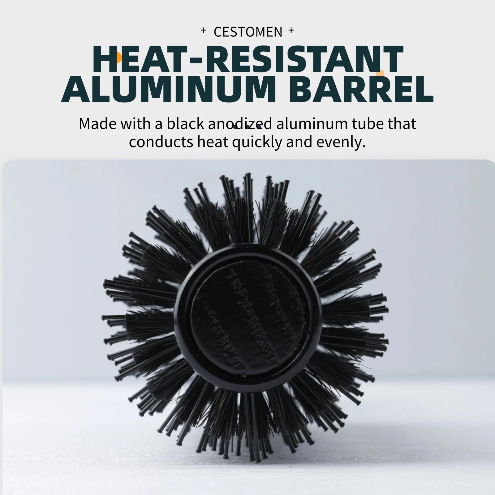 Nuevo 3 estilos, mango de madera negro, cepillo redondo, cerdas, peine de pelo liso, tubo de aluminio para mujer, cepillo rizador de pelo, herramientas de peluquería