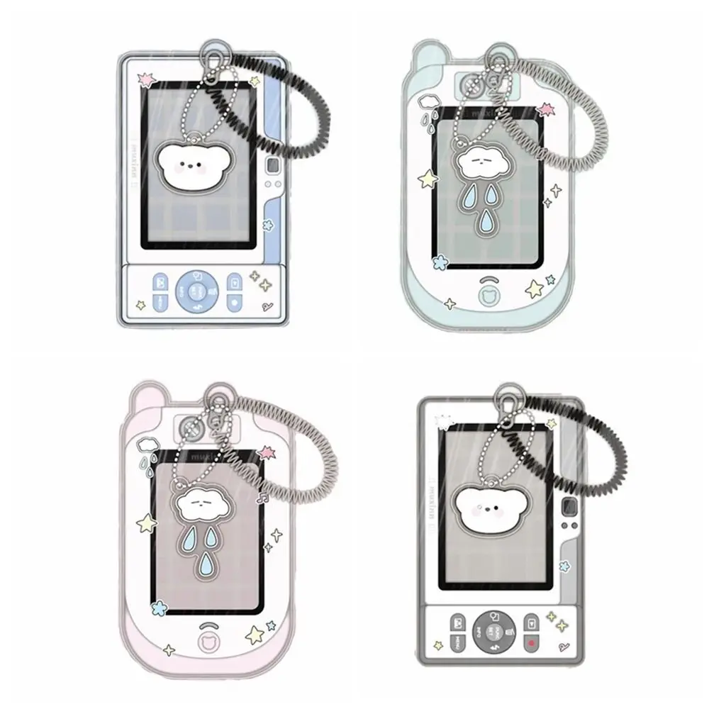 Cartoon Mobile Shape Photocard Holder Photo Frame Acrylic Idol Picture Protector ID Cards Kawaii Photo Card Cover Bag Pendant