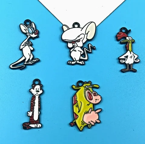 10pcs Cartoon mouse Charm  Jewelry Accessories Enamel Necklace Earring Pendant Diy Making Alloy Metal