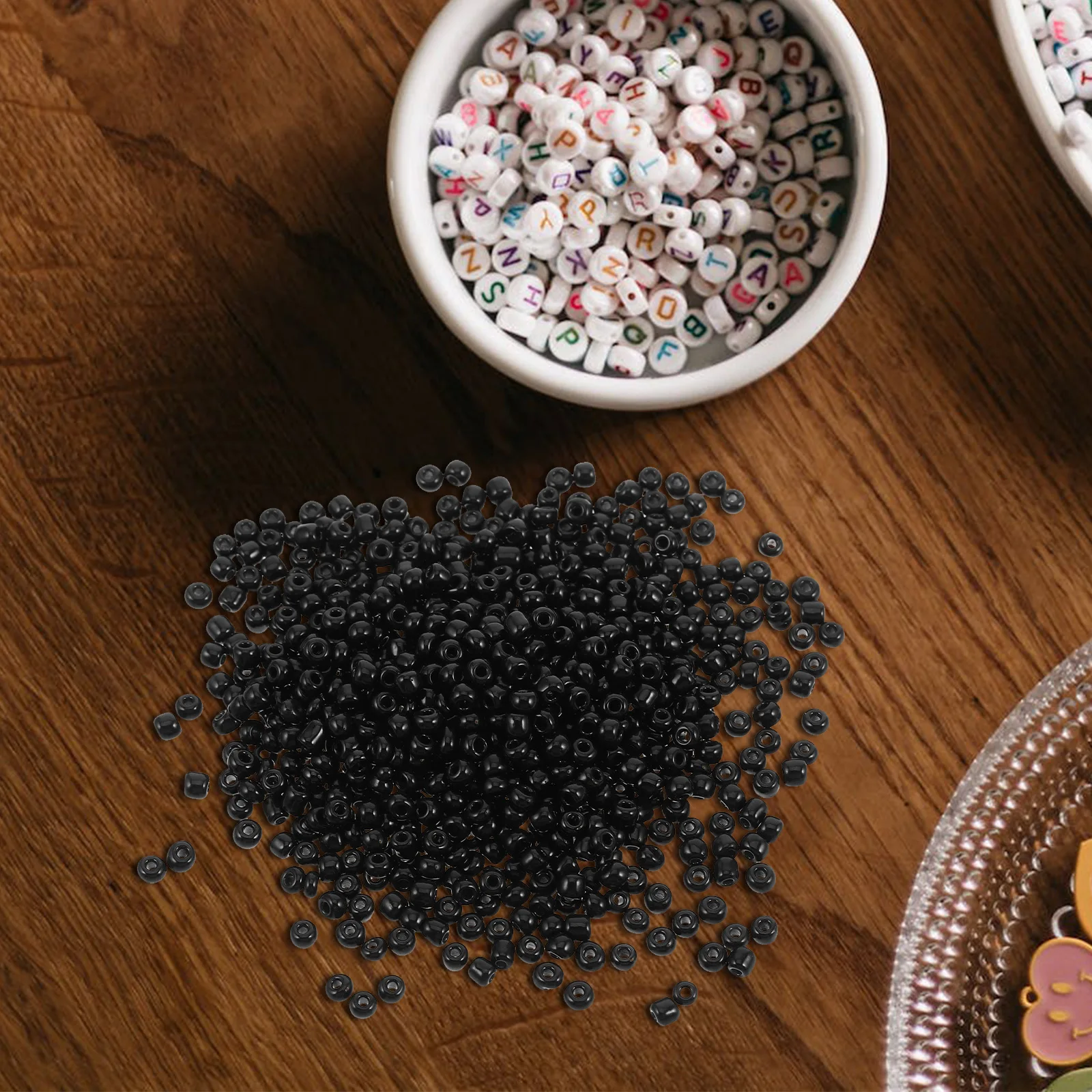 

4000 шт., стеклянные бусины для вышивки крестом, маленькие круглые разделители, свободные бусины, комплект для самостоятельного изготовления ювелирных изделий, браслет, ожерелье