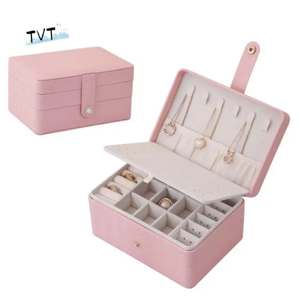

PU Jewelry Packing Bag Rings Necklace Multilayer Jewelry Holder Large Capacity Bracelet Earrings Jewelry Storage Case Vacation