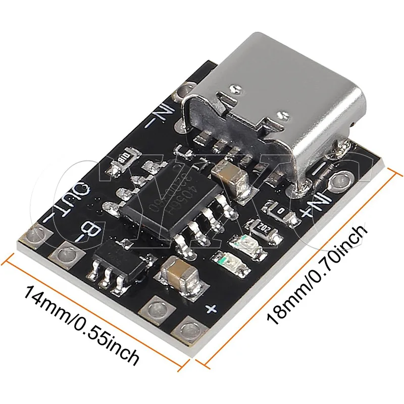 Scheda di ricarica per batteria al litio da 3,7 V con protezione Scheda di ricarica per batteria agli ioni di litio USB C di tipo C
