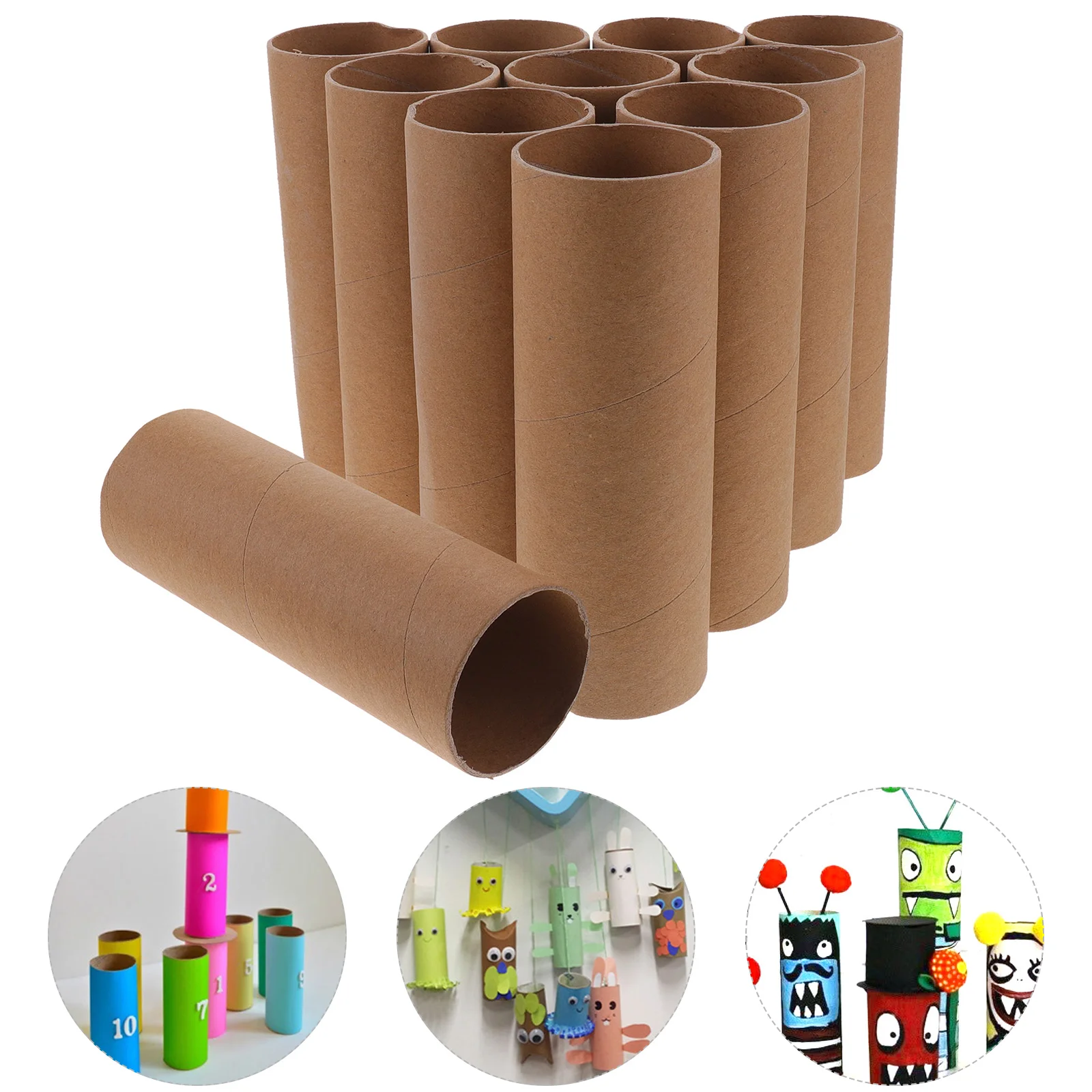 12 Pcs Material Child Thick Cardboard Tube Paper Kindergarten DIY Crafts Making Tubes