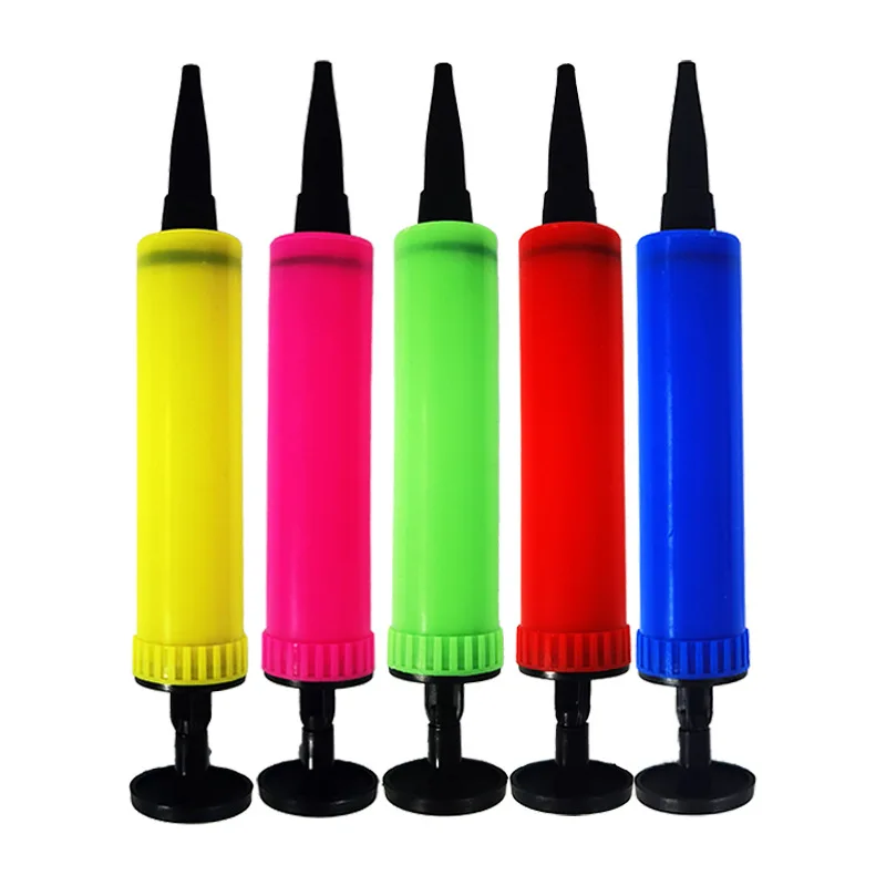 1 قطعة لون عشوائي المحمولة منفاخ صغير البلاستيك اليد دفع بالون نافخة مضخة هواء صغيرة بالون الملحقات #2