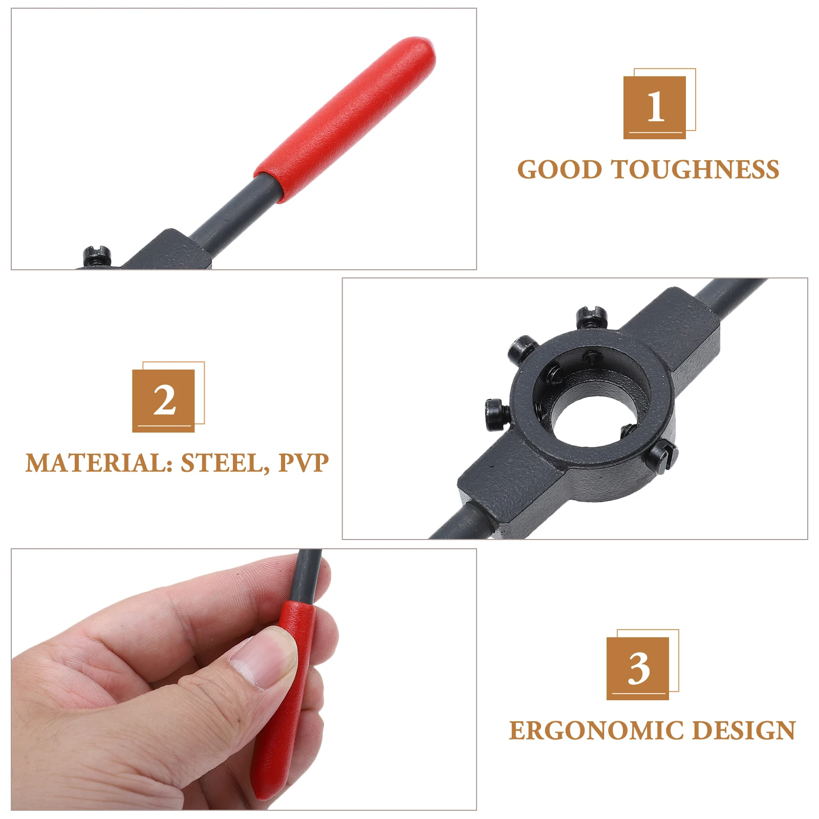 

High Speed Steel Die Stock Wrench Threading Tool Manual Thread Maker Child Woodworking Projects Repair Bolts Threads