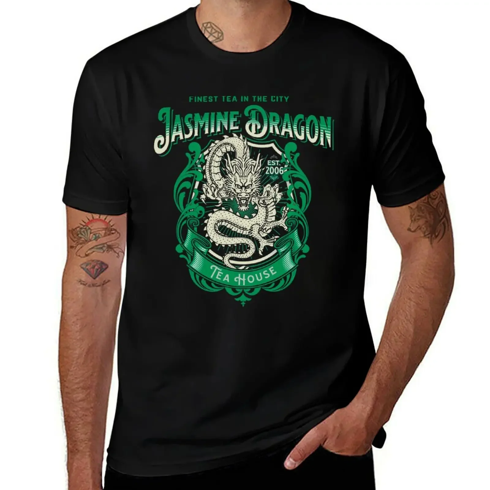 

Jasmine Dragon Tea House T-Shirt blanks quick drying men tshirt