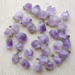 Beautiful hot selling Natural amethysts stone Irregular shape pendants for jewelry making 50pcs/lot wholesale free shipping