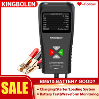 Car Battery Tester Kingbolen BM510 Automotive Charging Cranking Analyzer Load Tester car truck motocycle  6V 12V 24V 100-2000CCA