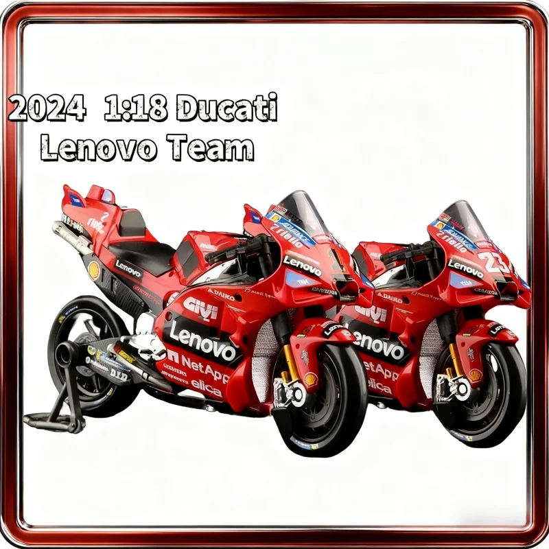 Auf Lager Produkt Maisto 1:18 Moto GP Ducati Lenovo Team Legierung Miniaturdruckguss Modelle Moto GP 2024 Championship # 1 # 23. Spielzeugauto