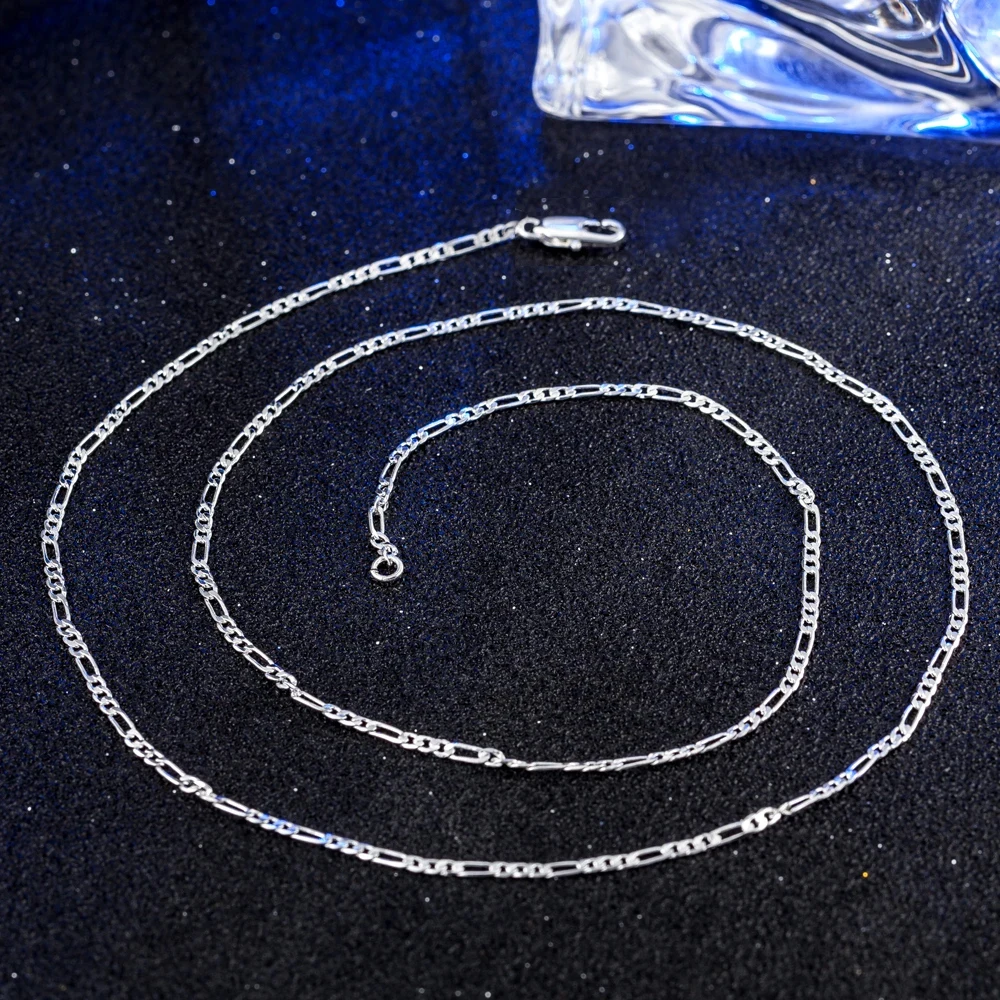 4mm Wide Stainless Steel Figaro Necklace 3:1 Steel Chain Hip Hop Three Room One NK Necklace Side Chain