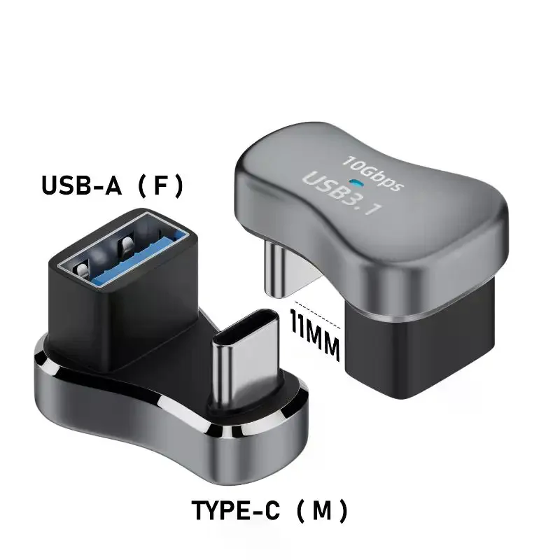 1Pcs Type C Male To Female 20Gbps PD 140W Fast Charging Converter 180 Degree Angle USB C Adapter For Accessories