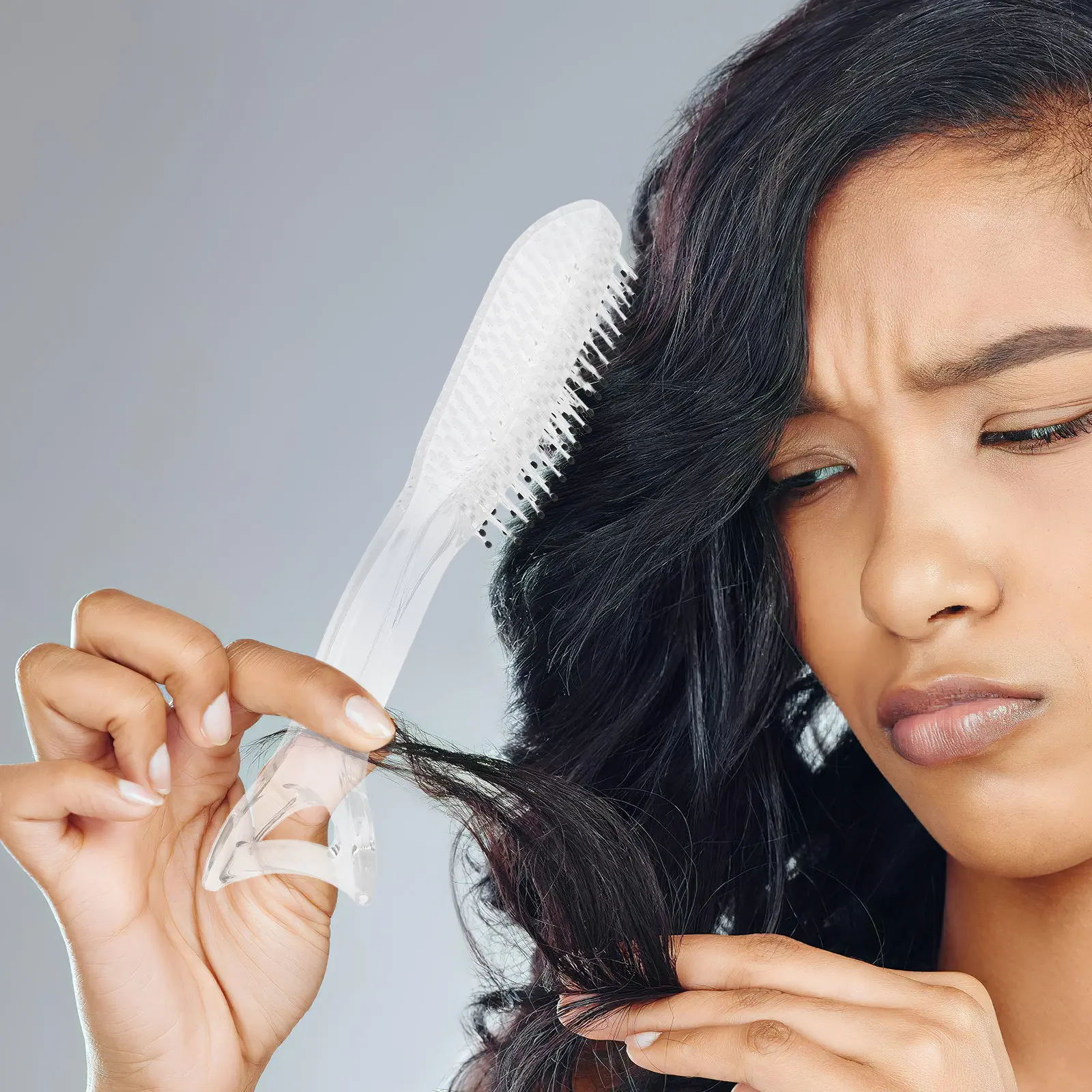 

2 In 1 Mermaid Guasha Comb Scalp Care Anti Static Hair Styling Tool Nonslip Handle Dual Function Fine Tooth Rat Tail Detangler