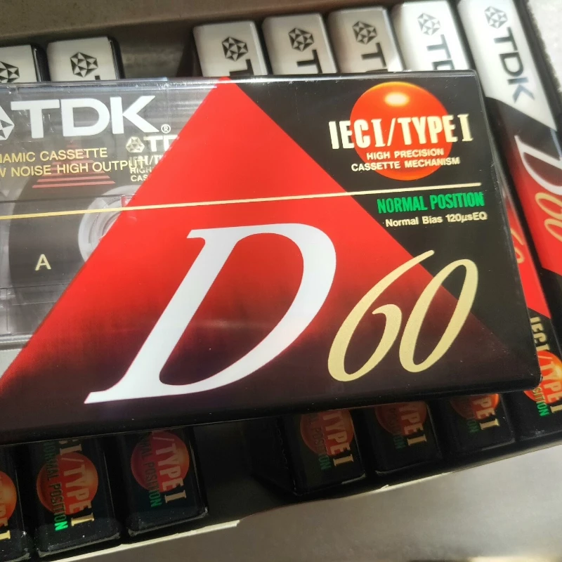 1 Uds 1995 TDK D60 triángulo rojo Retro sellado posición Normal colección de cinta de casete en blanco-único