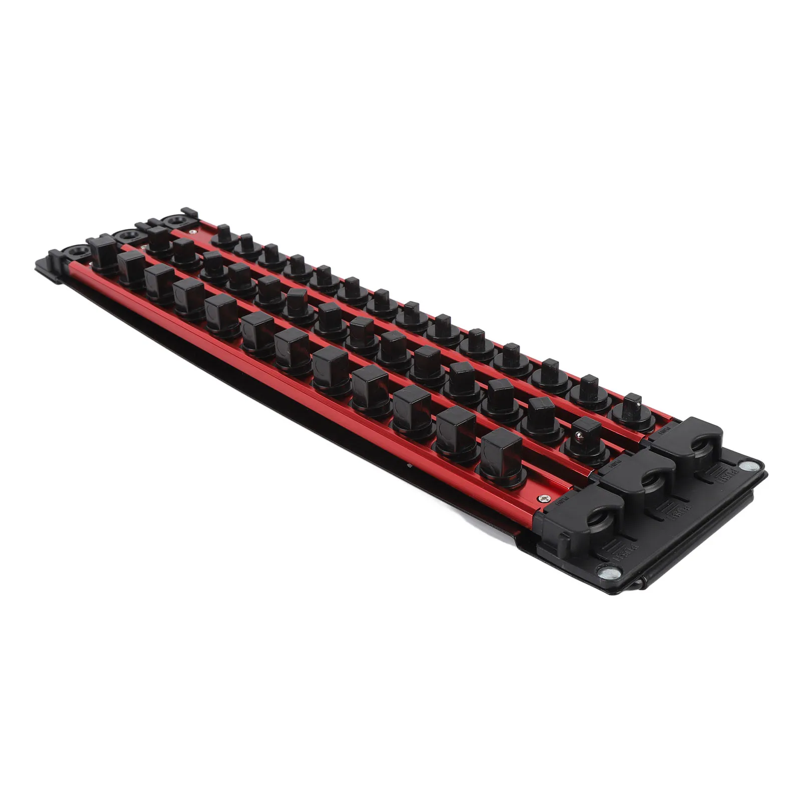 

Portable Socket Organizer Aluminum Socket Holder Storage Tray for 1/2 3/8 1/4 Sockets Holds 40 Sockets Socket Organizer Tray